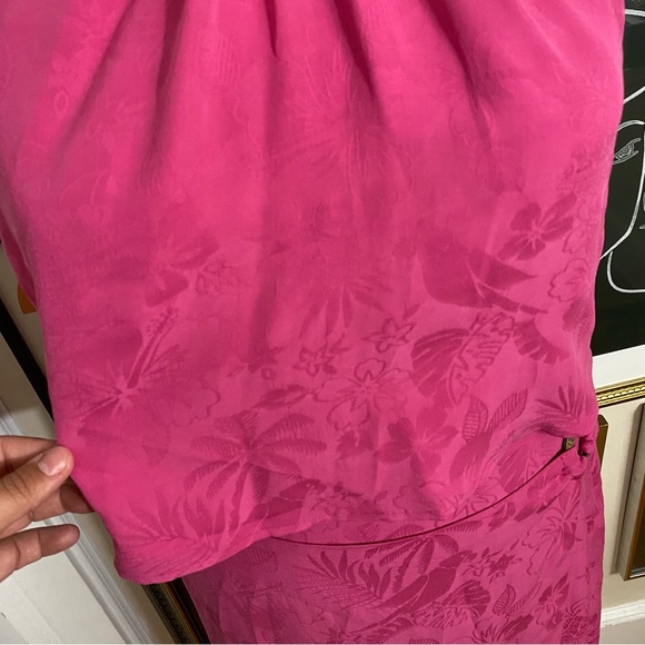 Tommy Bahama paradise found silk pink halter top maxi wrap skirt set sz 16 $225 - Picture 8 of 9